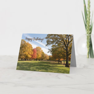 Fall Leaves Fairway grass Carte d'anniversaire