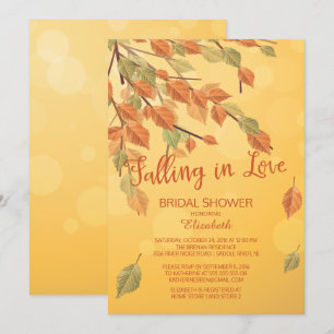Fall Leaves Falling In Love Vrijgezellenfeest Invi Kaart
