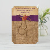 Fall Leaves FAUX Burlap, bruiloft uitnodigen - Paa Kaart (Staand voorkant)