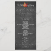 Fall Leaves FAUX Burlap Chalkboard Wedding Program Programma (Achterkant)