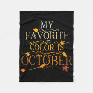 Fall Leaves Foliage Okt mijn favoriete kleur octob Fleece Deken