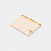 Fall Leaves, Ghost, Pumpkin & Candle on Beige Post-it® Notes (Schuin)