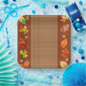 Fall Leaves & Gingham Paper Bord (Feest)