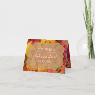 Fall Leaves Gold Foil Weduwen DANK JE Bedankkaart