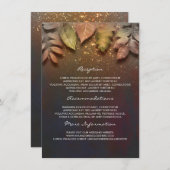 Fall Leaves Gold Wedding Informatie Gast Kaart (Voorkant / Achterkant)
