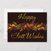 Fall Leaves Happy Herfst Wishes Briefkaart (Voorkant / Achterkant)