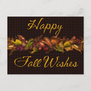 Fall Leaves Happy Herfst Wishes Briefkaart