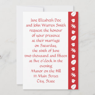 Fall Leaves in Cherry Wedding Invitation Kaart