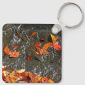 Fall Leaves in Waterfall I Autumn Photography Sleutelhanger (Achterkant)