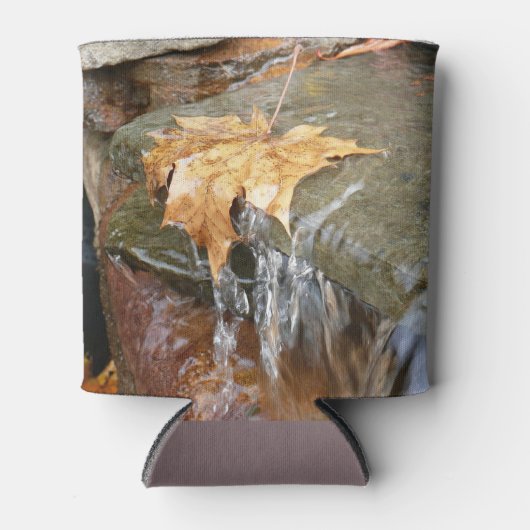 Fall Leaves in Waterfall II Autumn Photography Blikjeskoeler (Voorkant)