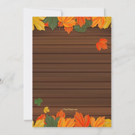 Fall Leaves Invitation Kaart (Achterkant)