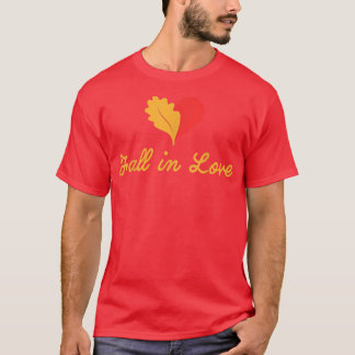 Fall Leaves Love Heart Herfst in Love Autumn T-shirt