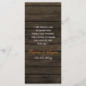 Fall Leaves Mason Jar Wedding Menu Kaarten (Achterkant)