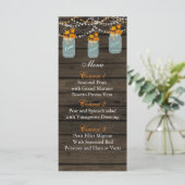 Fall Leaves Mason Jar Wedding Menu Kaarten (Staand voorkant)