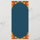 Fall Leaves Navy Blue Thanksgiving Menu (Achterkant)