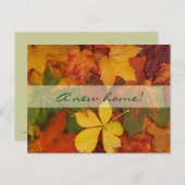 Fall Leaves-New Home Aankondigingskaart (Voorkant / Achterkant)