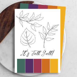 Fall Leaves Outline Kaarten met Kleur Matching