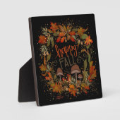 Fall Leaves Paddestoel  Happy Herfst Fotoplaat (Voorkant)