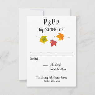 Fall Leaves Party Event Reception Réponse RSVP