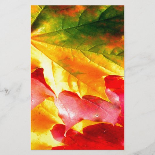 Fall Leaves personaliseer het Geel, Rood, Groen, Briefpapier (Voorkant)
