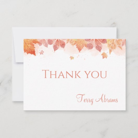 Fall Leaves Personalized Stationery Bedankkaart (Voorkant)