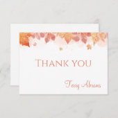 Fall Leaves Personalized Stationery Bedankkaart (Voorkant / Achterkant)