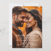 Fall Leaves Photo Autumn Wedding Save the Date (Voorkant)