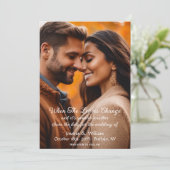 Fall Leaves Photo Autumn Wedding Save the Date (Staand voorkant)