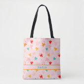 Fall Leaves Pink Pattern Canvas tas (Voorkant)