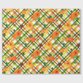 Fall Leaves Pumpkin Patroon Cadeaupapier (Vlak)