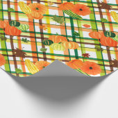 Fall Leaves Pumpkin Patroon Cadeaupapier (Hoek)