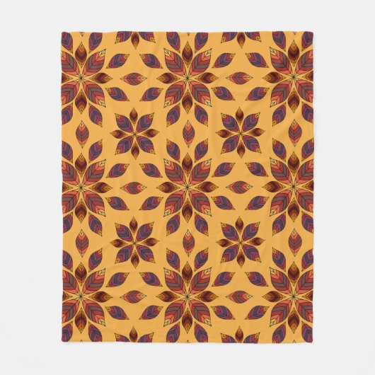 Fall Leaves Rosette Fleece Deken (Voorkant)