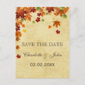 Fall Leaves Rustic Wedding Aankondigingskaart (Voorkant)