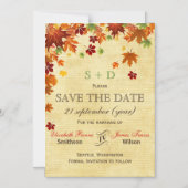 Fall Leaves Rustic Wedding Magnetische Uitnodiging (Voorkant)