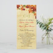 Fall Leaves Rustic Wedding Programma (Staand voorkant)