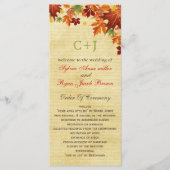 Fall Leaves Rustic Wedding Programma (Voorkant)