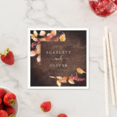 Fall Leaves | Rustisch bruin hout Servet (Insitu)