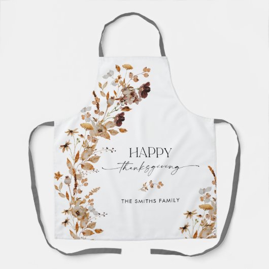 Fall Leaves Thanksgiving All-Over Print Apron Schort (Voorkant)