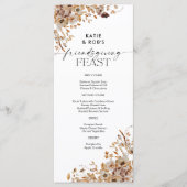 Fall Leaves Thanksgiving Dinner Flat Menu (Voorkant)