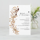 Fall Leaves Thanksgiving Dinner Invitation Kaart (Staand voorkant)