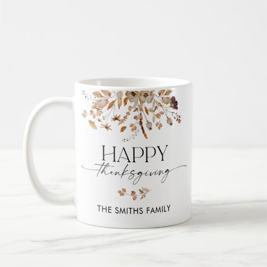 Fall Leaves Thanksgiving Dinner Mug (Gauche)