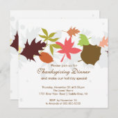 Fall Leaves Thanksgiving Dinner Party Kaart (Voorkant / Achterkant)