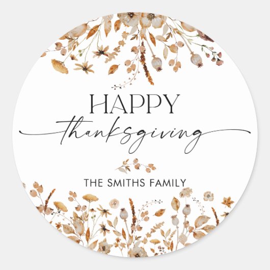 Fall Leaves Thanksgiving Dinner Sticker (Devant)