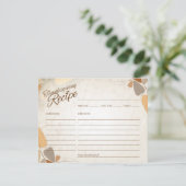 Fall Leaves Thanksgiving Recipcard Kaart (Staand voorkant)