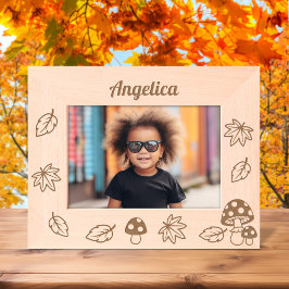 Fall Leaves Toadstool Mushrooms Custom Name 7x5 Gegraveerde Lijstjes