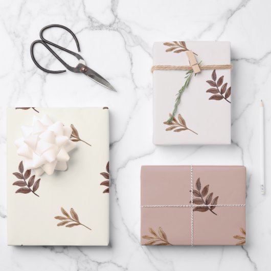 Fall Leaves Waterverf Inpakpapier Vel (Voorkant)