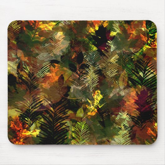 Fall Leaves Waterverf Mousepad Muismat (Voorkant)