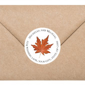 Fall Leaves Waterverf Return Adreslabel Ronde Sticker