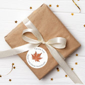 Fall Leaves Waterverf Wedding Bedankt Ronde Sticker