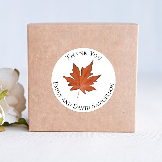 Fall Leaves Waterverf Wedding Bedankt Ronde Sticker